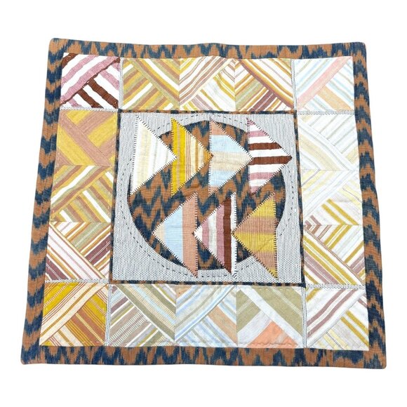 Vintage Handcrafted Quilt Crop Rotation Farm Cottagecore Wall Hanging 29" - Picture 1 of 5